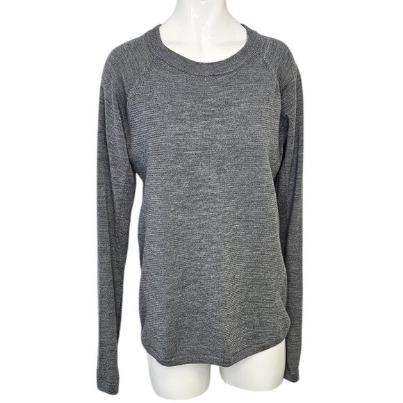 Lululemon Sit In Lotus Sweater Heathered Core Medium Grey 100% Merino Wool - Picture 1 of 7